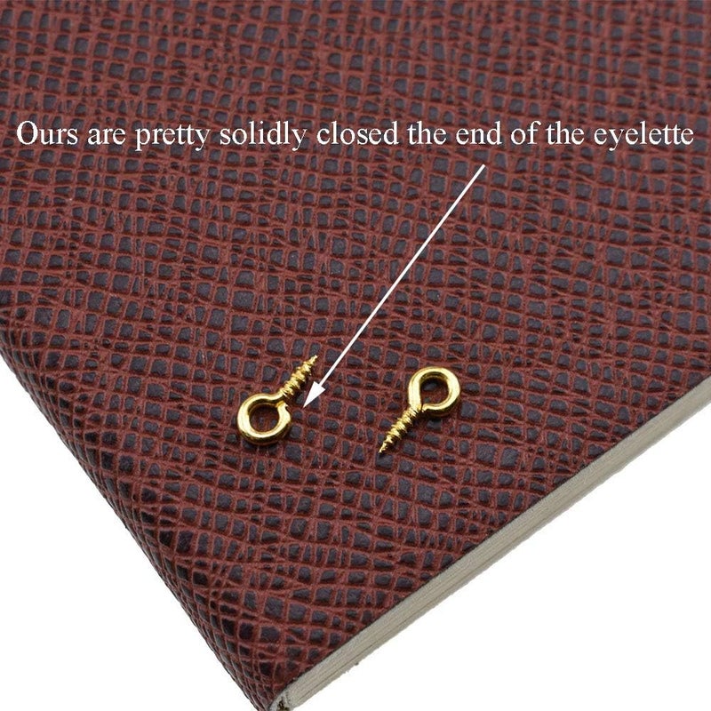 BINZZO 3/8 Inch Small Screw Eyes Solidly Closed Eyelet Threads Hold Tight Hand Twisting Cup Hooks Eyebolt Quality Aolly Gold 200 Pieces for Christmas Hanging Ornaments Jewelry Making Bead Crafts - Image 3